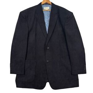 Pronto Uomo Black Blazer Jacket Mens 3XLT Tall Big Polyester Suede Two Button